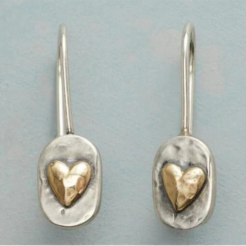 Araceli – Vintage Gullhjerte Sølvøredobber