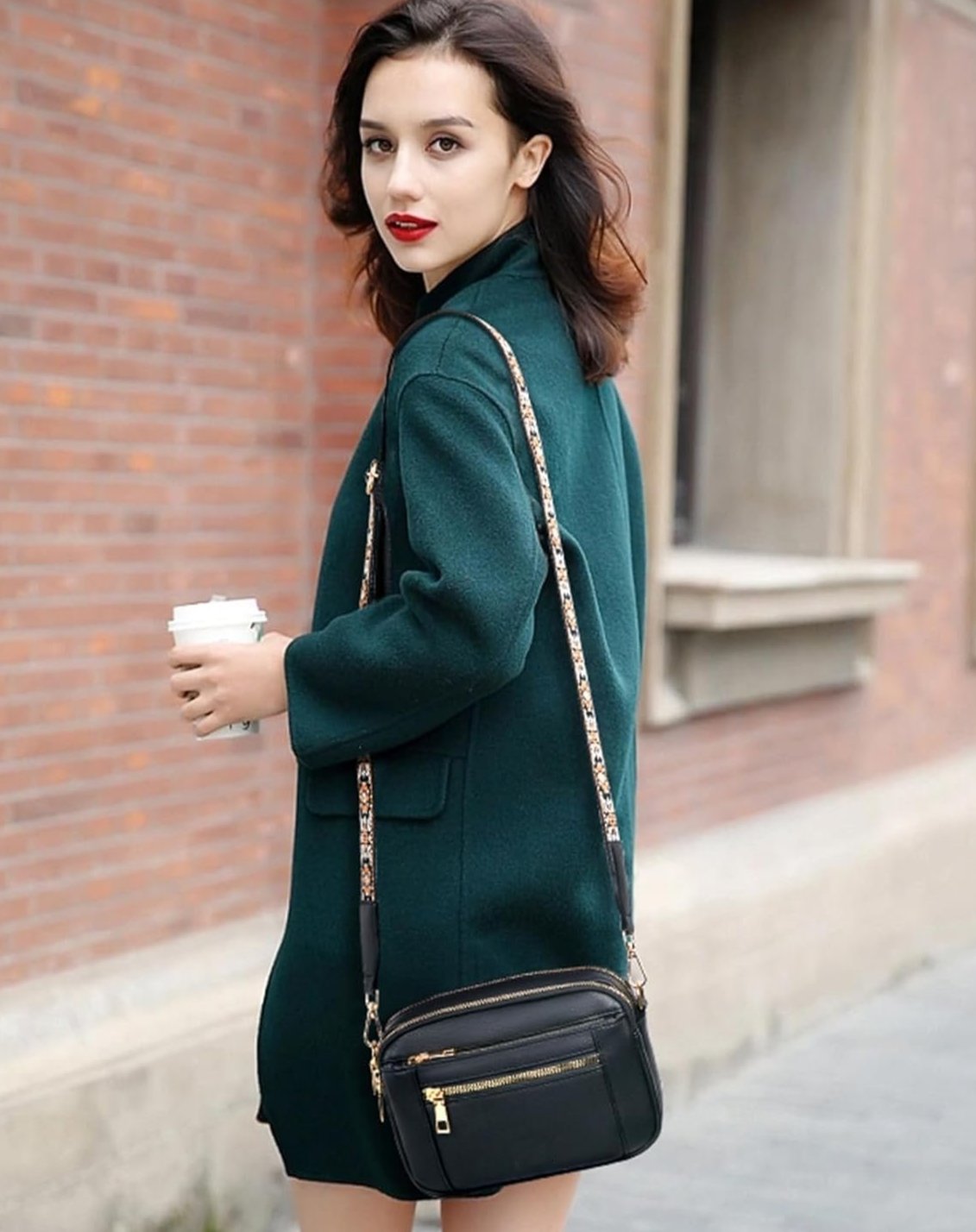 Erikka | Elegant crossbody-veske med mønstret justerbar stropp