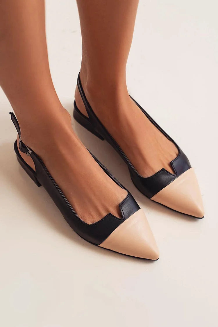 Mira | Elegante ballerinasko med spiss og bicolore detaljer for en raffinert stil