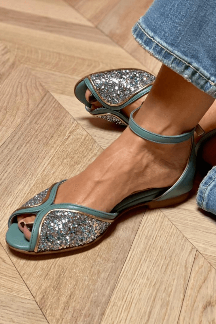 Mira | Elegante Flate Sandaler med Glitter Perfekte for Hver Anledning