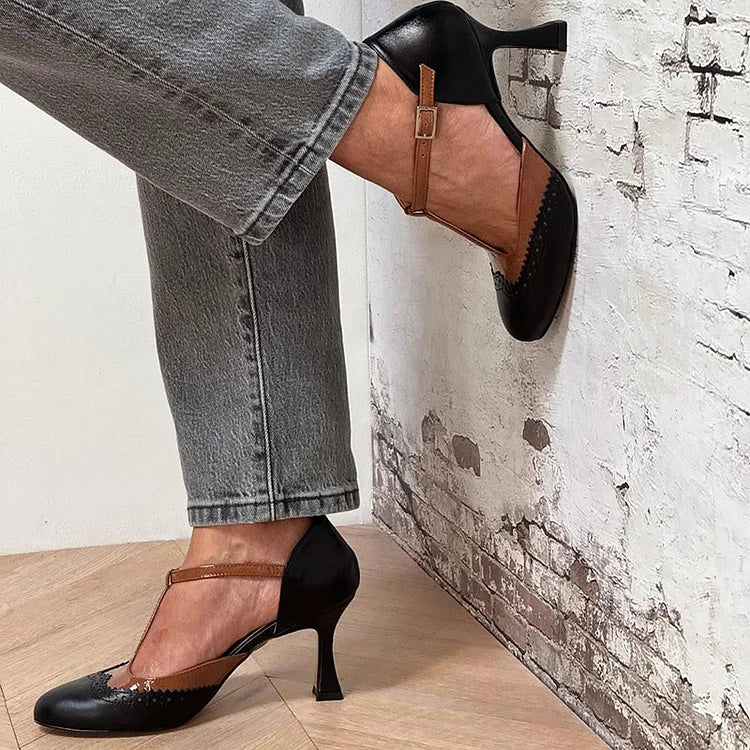 Gislaug | Tidløse T-rem pumps i retrostil