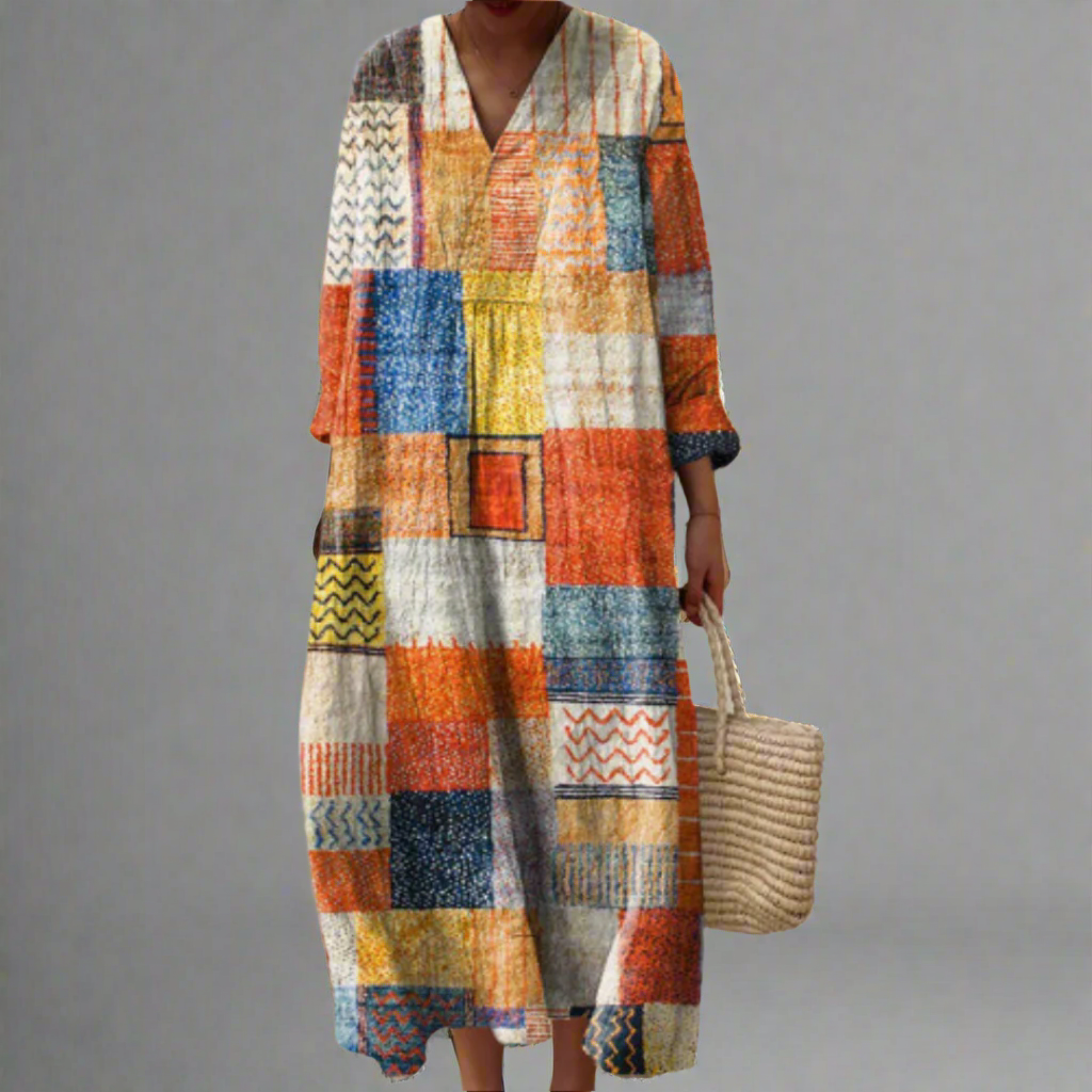 Hazel™ | Patchwork Harmoni Boho Maxikjole