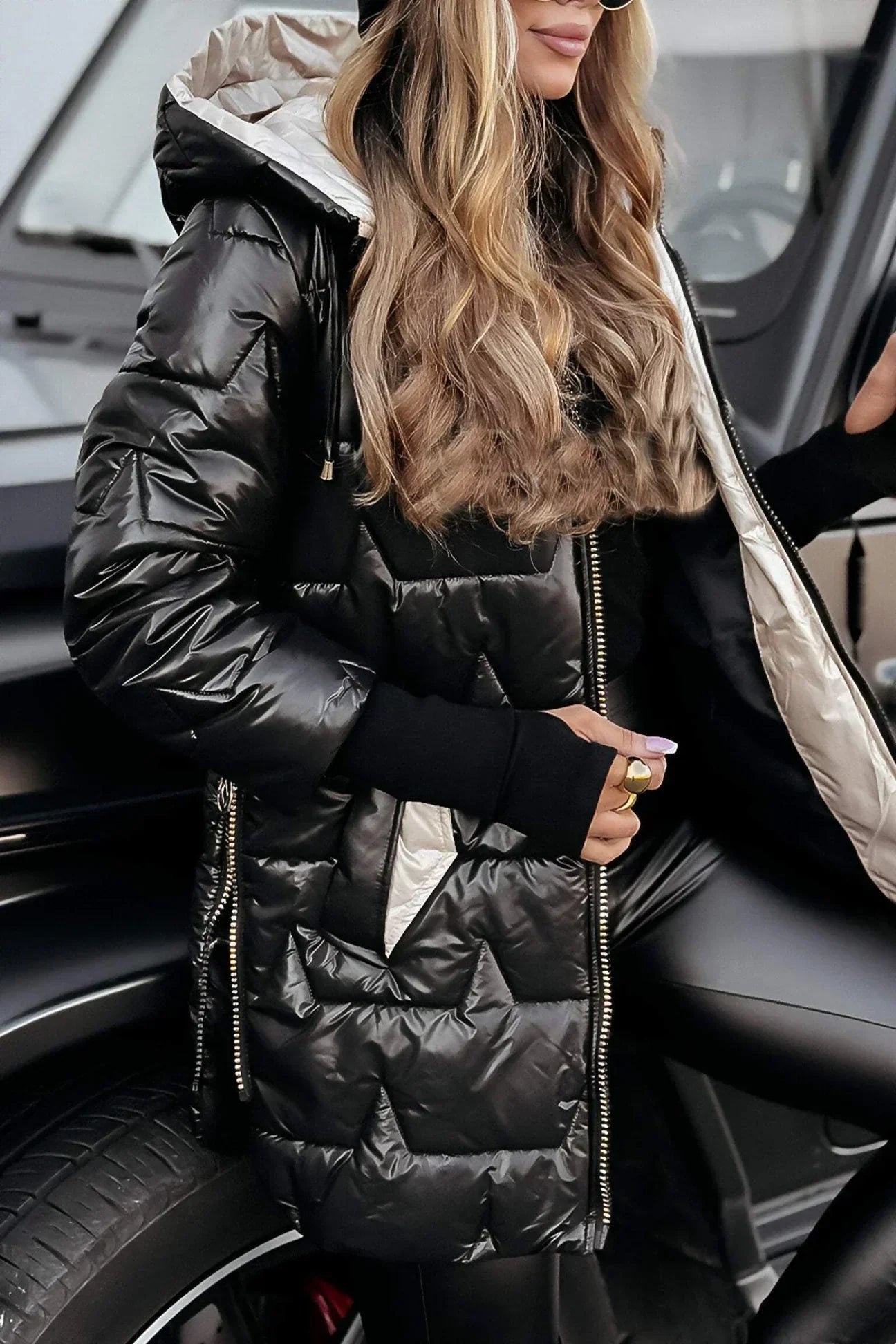 Nolwen | Elegant Vinterfrakk med Hette og Fôring
