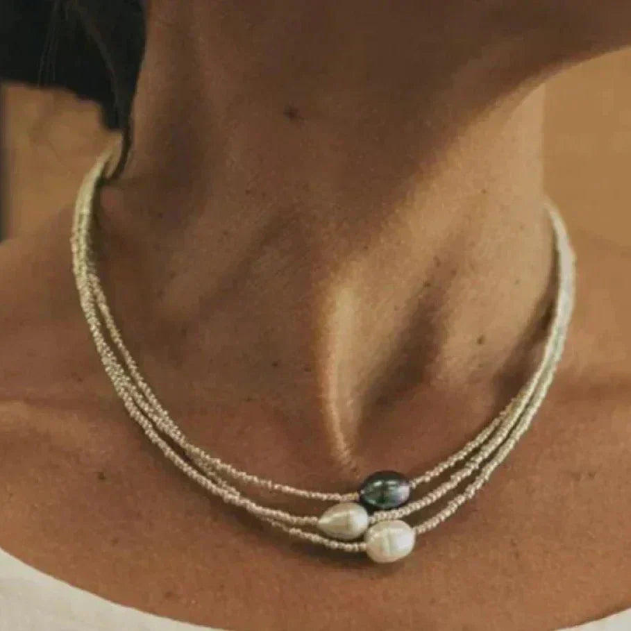 Elsie - Naturlig Sødvannsperle Halskjede
