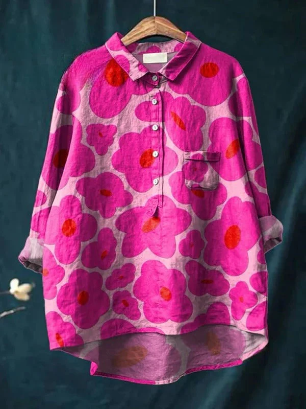 Yngvild | Lekende blomstret bluse med krage