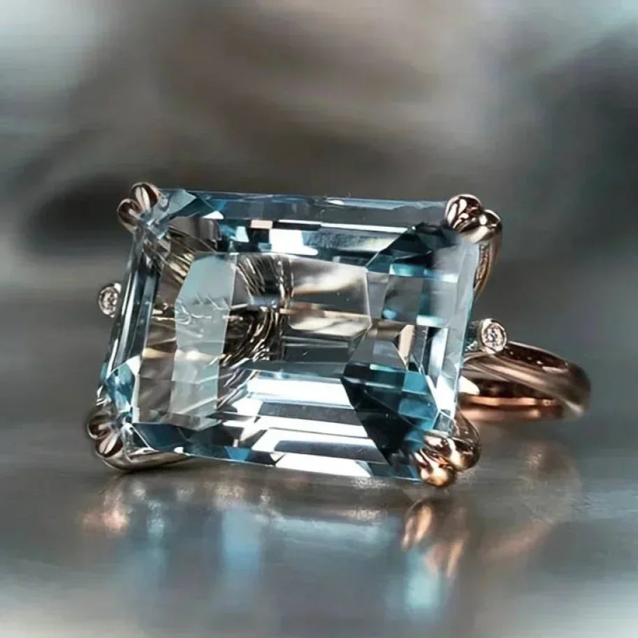 Aubrielle – Vintage Blå Zirkonia Ring