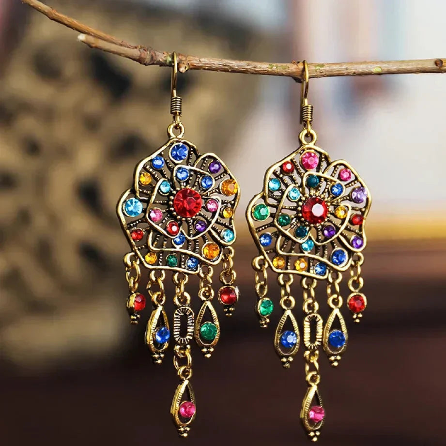 Maisie – Vintage Fargerike Mandala Øredobber