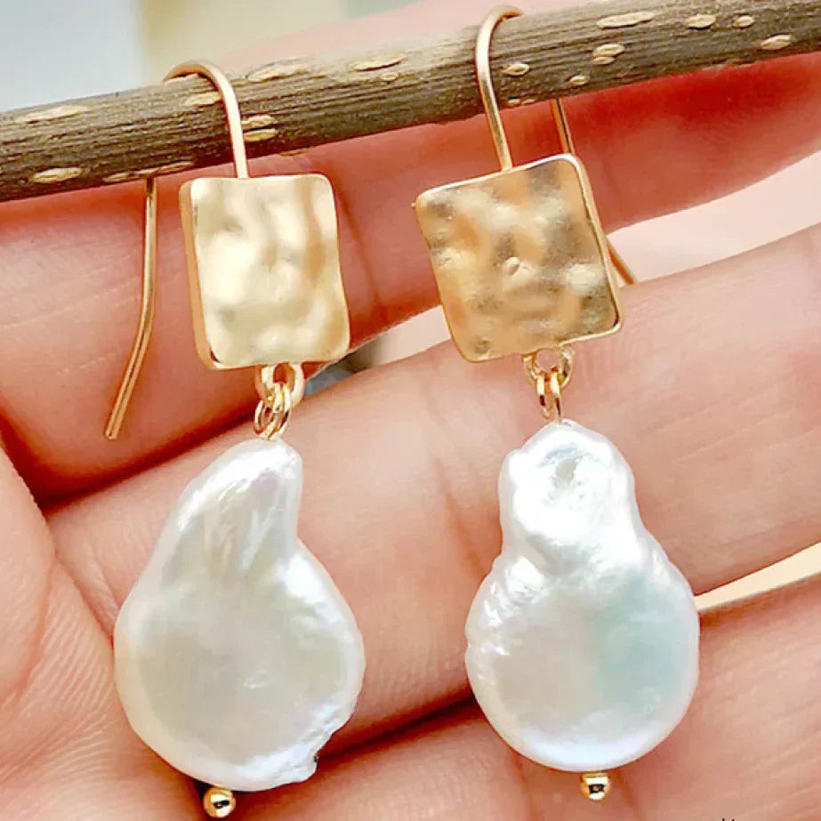 Astra – Vintage Ferskvannsperle Øredobber