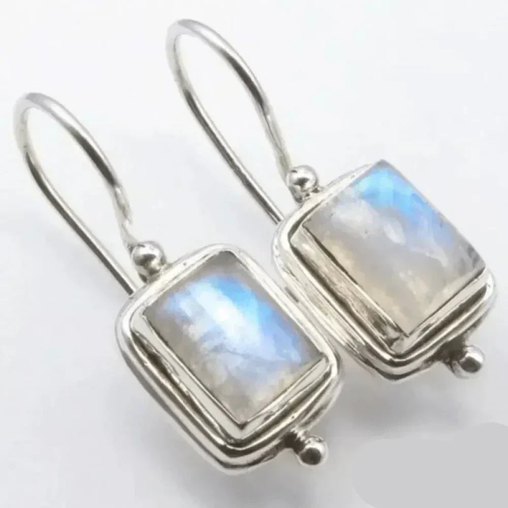 Jennifer – Vintage Månestens Kvadratisk Øredobber