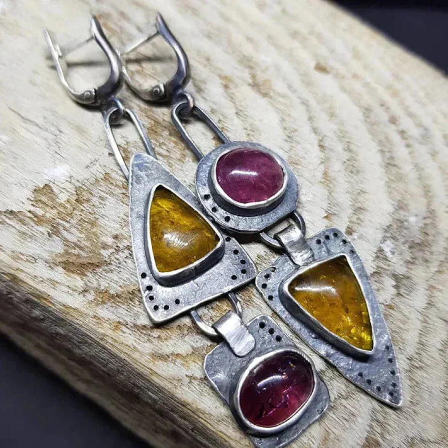 Sabrina – Vintage Triangulære Geometriske Øredobber