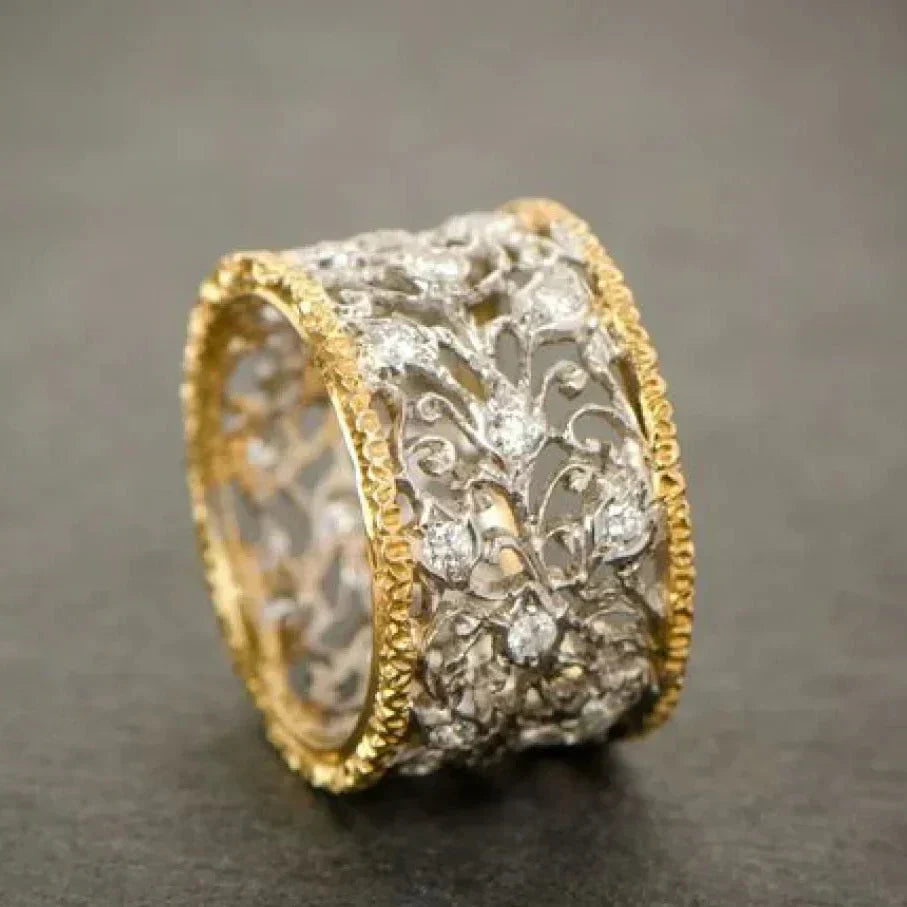 Daniella - Vintage Zirkonia Efeu Ring