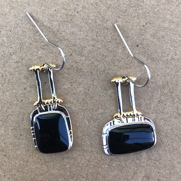 Ingrid – Vintage Midnatt Sølv Øredobber