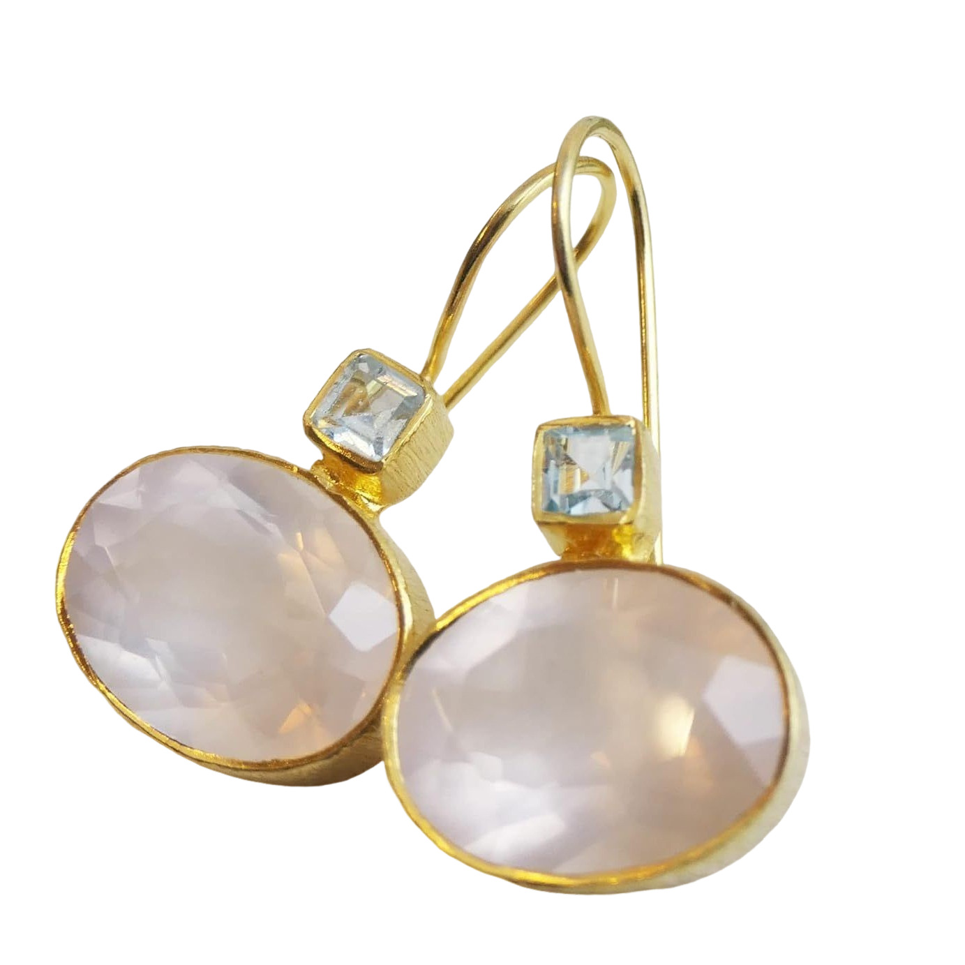 Korall – Vintage Grønn Krystall Gyldne Øredobber