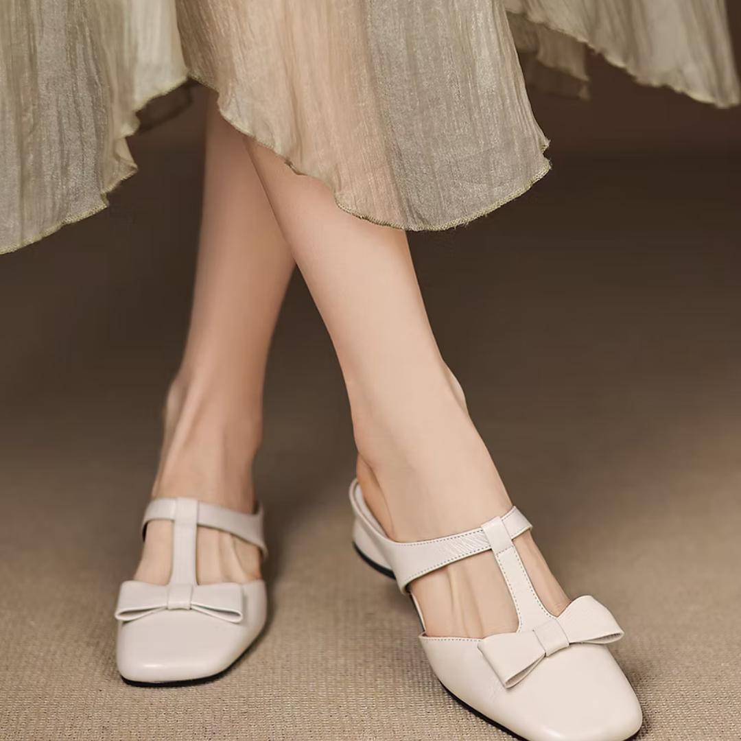 Lina Firkantet Tå Slippers