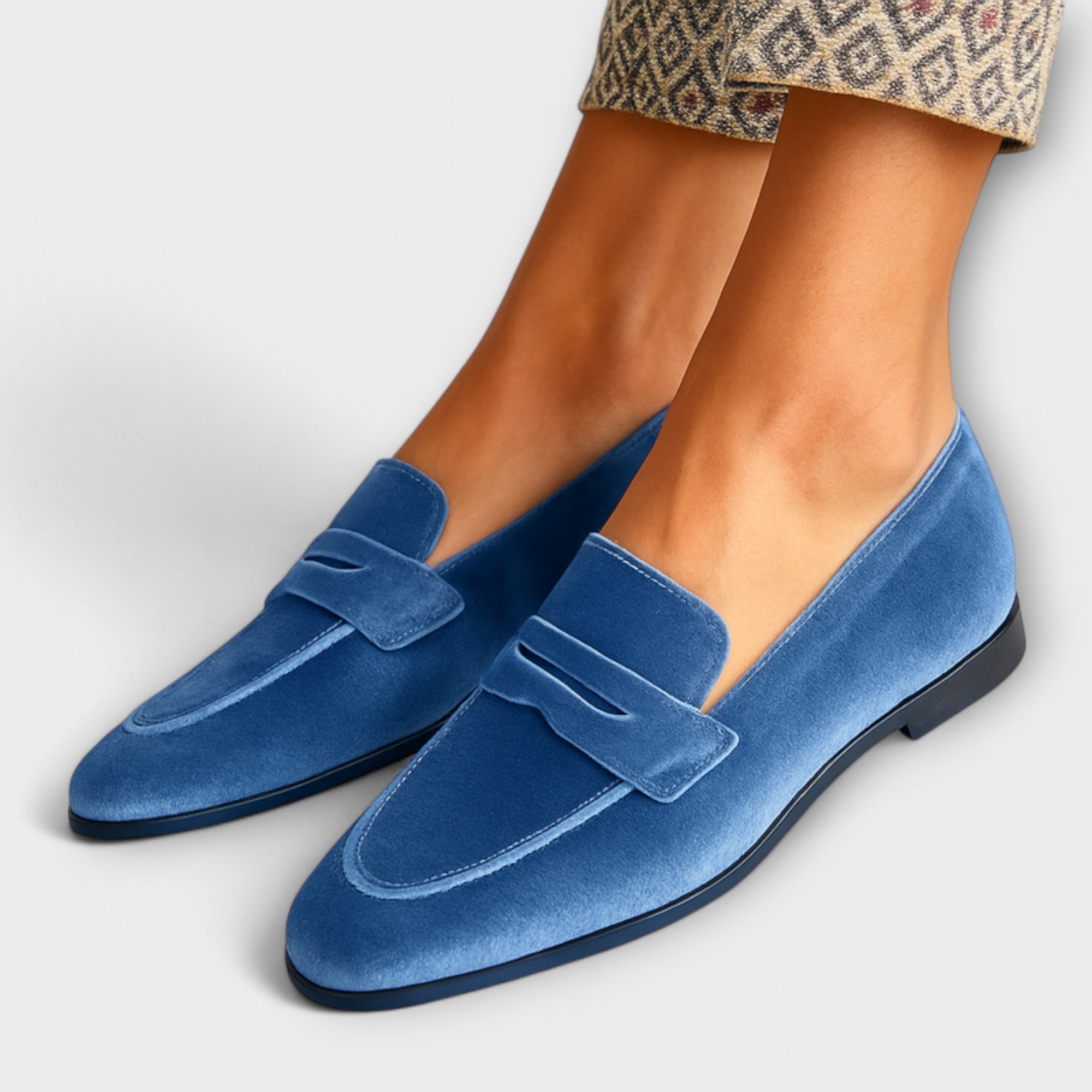 Louise - Myke Velours Loafers