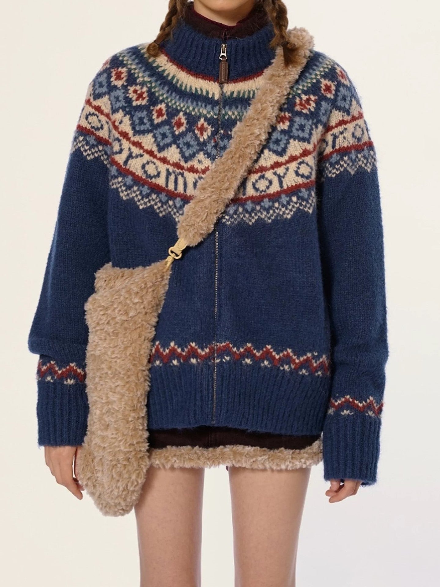 Dame Høy Hals Strikkegenser