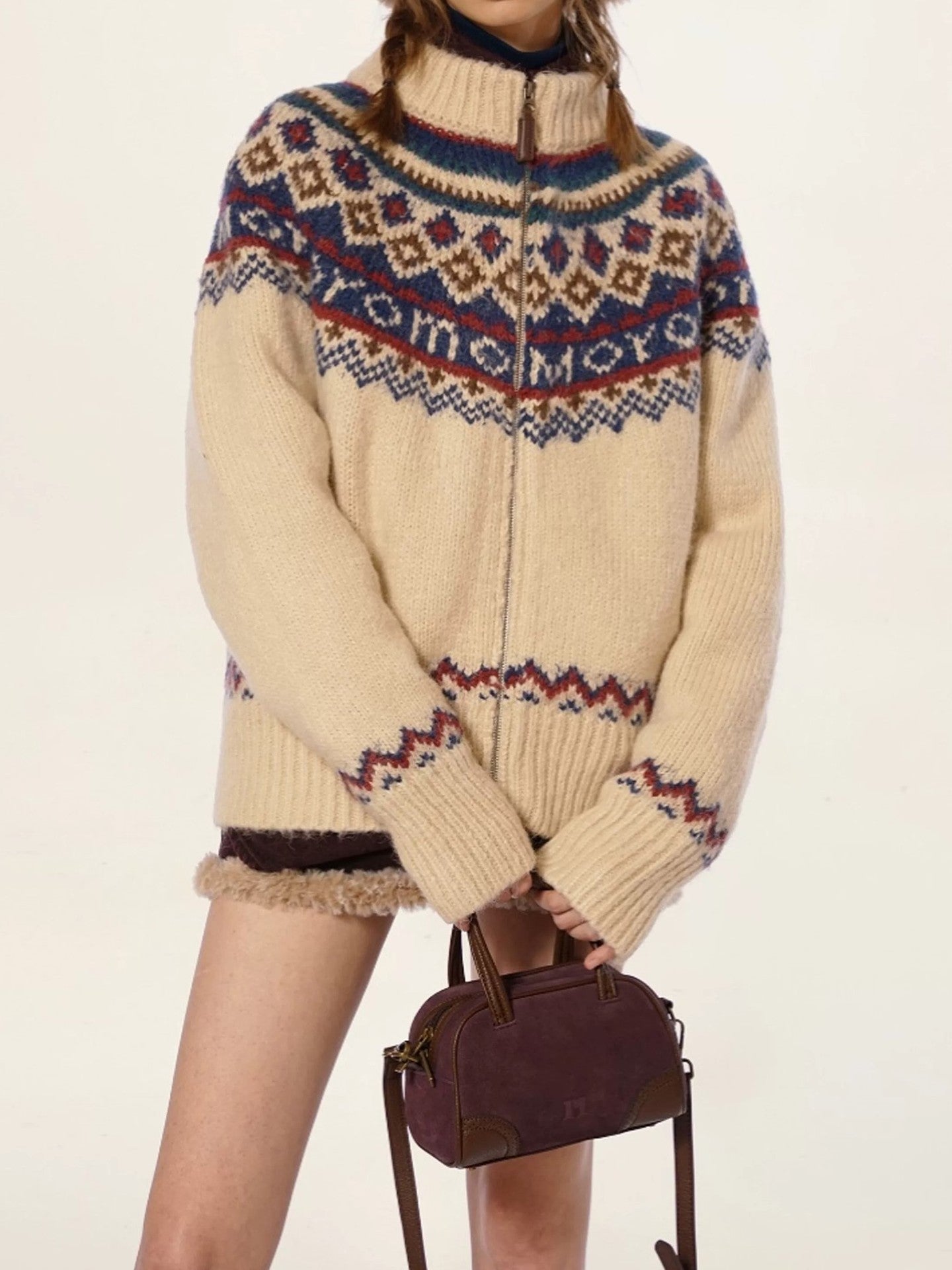 Dame Høy Hals Strikkegenser