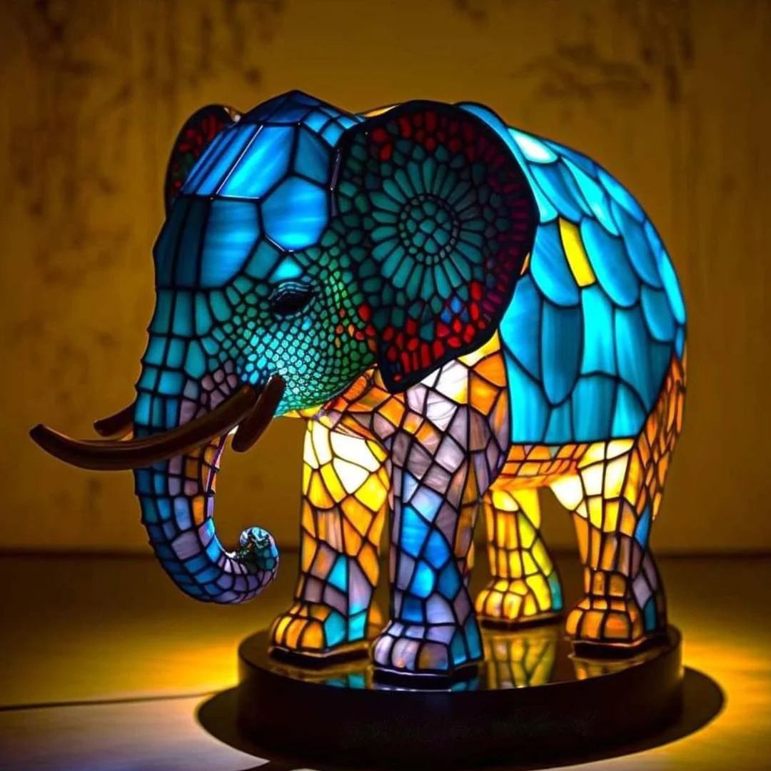 Rajah | Elefantlampe Magisk i farget glass