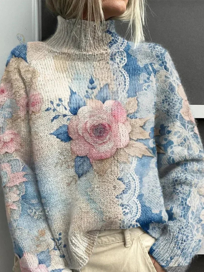 Tess | Elegant genser med blomsterkant