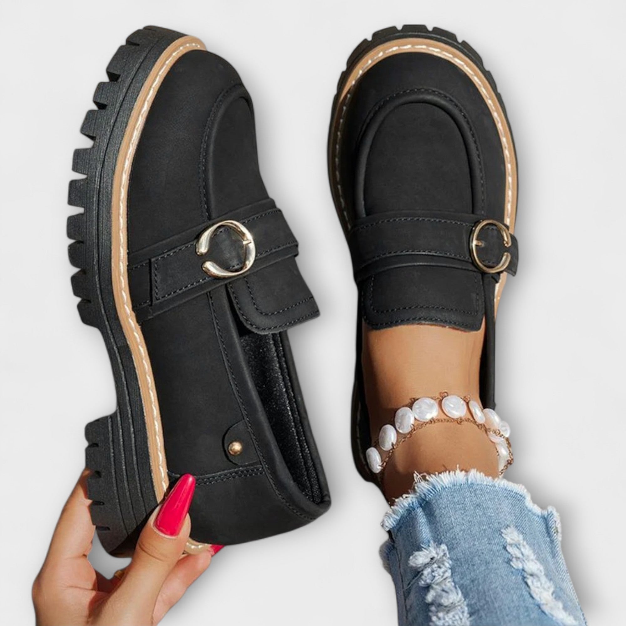 Lora – Casual Loafers med Rund Tå