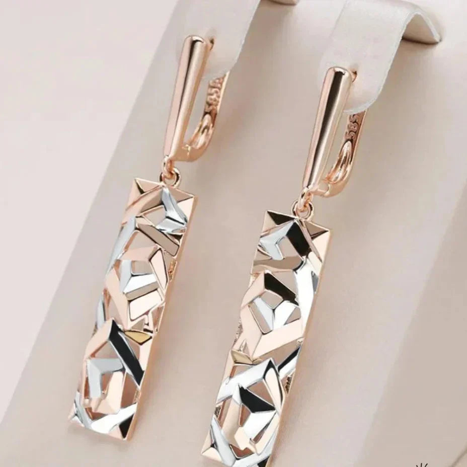 Henley - Elegante rektangulære øreringer i gull og sølv