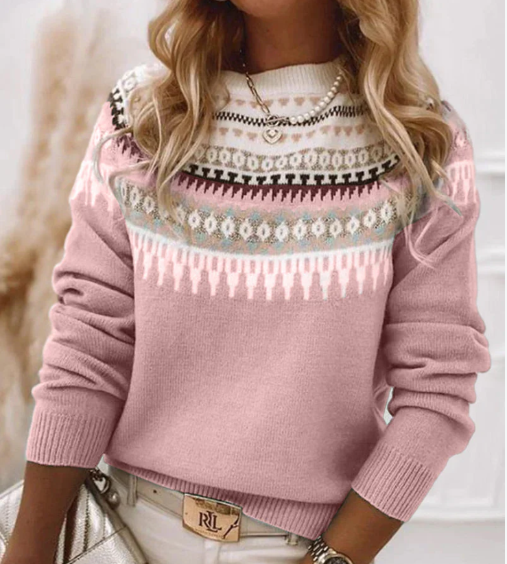 Nordisk Mønster Strikket Pullover Genser