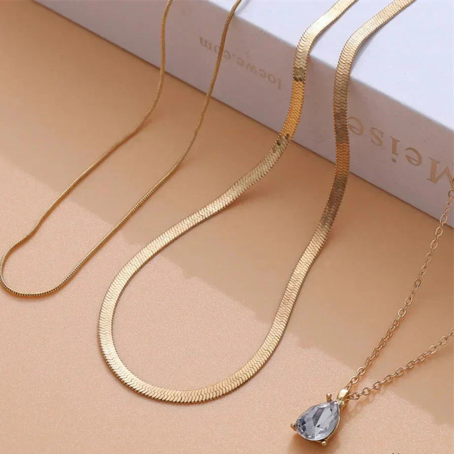 Raylee – Laget Gull Zirkonia Anheng Halskjede