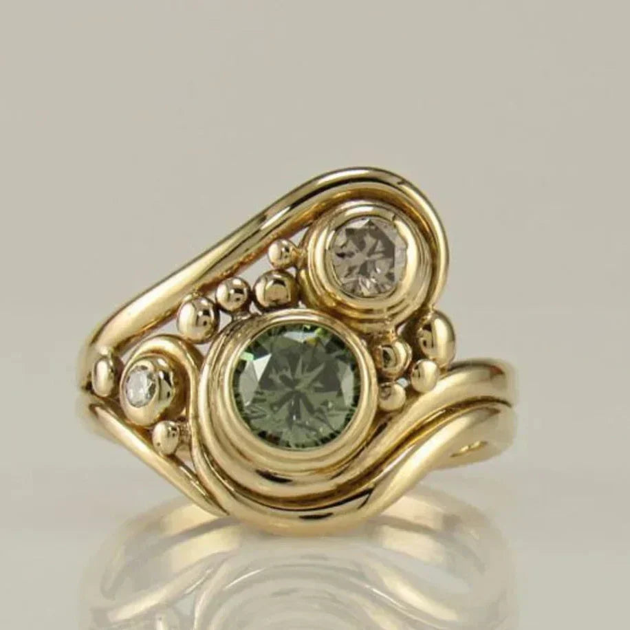 Astrid – Vintage Grønn Zirkonia Ring