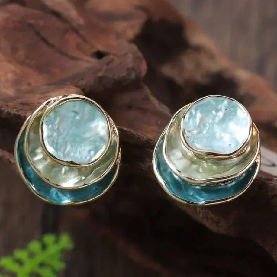 Coraline - Vintage Håndmalt Lagdelt Øredobber